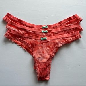 Coral mesh dot tangas from undies.com, M and L